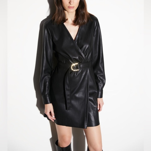 PennyBlack by Max Mara Label-cut ‘Riva’ Faux Leather Dress Size: small US4/6 - Picture 7 of 16